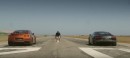 Nissan GT-R vs Audi R8 V10 Plus 1/4-Mile Drag Race
