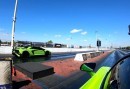 McLaren 765LT vs Lamborghini Aventador SV Roadster drag race