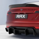 Tesla Model 3 carbon fiber body kit rendering by a.c.g_design for Rax Performance