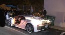 Floyd Mayweather arrives at his birthday party in one of his five Bugattis