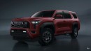 2024 Toyota Tacoma TRD PreRunner into 4Runner rendering by Theottle