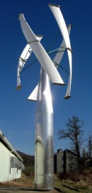 An older prototype of the Wind and Solar Tower without solar panels installed