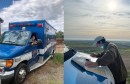 This is Bessie, a disused Ford ambulance converted into a mobile home