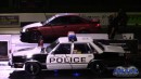 Classic Police Car drag races Mustang, Camaro, Corvette, tesla on DRACS