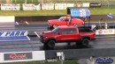 Chevy Nova vs Ram 1500 TRX drag race on DRACS