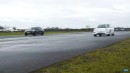 Old vs. New Tesla Model 3 drag and roll races on carwow