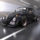 Old VW Beetle Gets RWD Kit and Rotiform Wheels, Looks Chubby