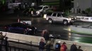Turbo GMC Yukon vs. Jaguar F-Type drag race on DRACS
