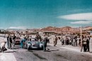 Mercedes-Benz 300 SL racing sports car. Photo of a stage start in the 3rd Carrera Panamericana in Mexico, 1952