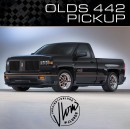 Oldsmobile 442 pickup truck rendering