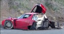 A Ferrari was split in two on the Pacific Coast Highway in 2006