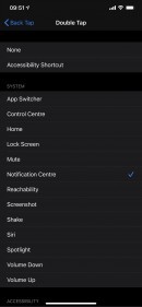 Back Tap settings in iOS 14