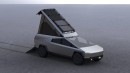 The Space Camper Wedge prototype breaks cover: a pop-up camper tailor-made for the Tesla Cybertruck