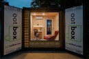 The ootBox pod provides privacy for work by upcycling a traditional shipping container