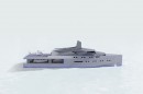 Origami superyacht support vessel concept