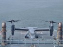 An Osprey operates with a RFA vessel for the first time