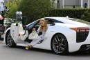 Paris Hilton driving a Lexus LFA