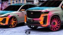 Pastel Cadillac Escalade-V ESV on Amani Forged 28s and CT5-V Blackwing rendering by 412donklife