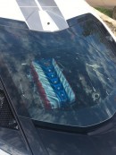 C8 Corvette "Patriot" with American flag-themed custom engine cover