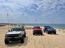 2021 Ford Bronco spotted in red, white, and blue at the Silver Lake Sand Dunes in Michigan