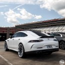 Matte Pearl White Mercedes-AMG GT 63 4-Door Coupe on 24-inch Forgiato Troppo-B wheels