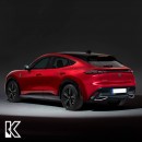 Peugeot 3008 Coupe based on Ford Mustang Mach-E rendering by kdesignag