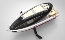 The F33 Spaziale Yacht is shaped like a rocket, offers impressive customization options