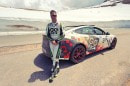Blake Fuller and his Tesla Model S P90 racing car at Pikes Peak