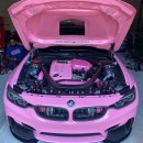 F82 BMW M4 pink hearts Valentine's Day fail
