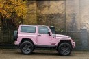 Kahn Design Jeep Wrangler in textured pink paint by the Chelsea Truck Company