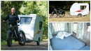The Hupi trailer is an RV designed for e-bikes, with the features of a larger towable