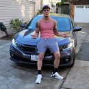 Jordan Williams fought off a wannabe car thief trying to drive off in his Honda Civic
