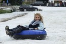 Pixie Lott Enjoys London’s First Snow at Land Rover’s Pop-up Winter Wonderland