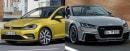 Volkswagen Golf facelift and Audi TT-RS Roadster