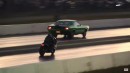 Plymouth Hemi Cuda drags Suzuki Hayabusa on Wheels