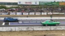 Plymouth 426 Hemi Cuda drag race Ford Mustang Shelby GT500 by Wheels