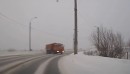 Pole Miraculously Saves Driver From Crashing Truck in Russia