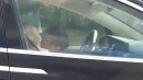 Video shows driver sleeping at the wheel of his Tesla on the Massachusetts turnpike