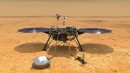 NASA's InSight spacecraft with its instruments deployed on the Martian surface