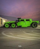 Poor Man's Green Blown Hummer H1 six-wheeler rendering by adry53customs
