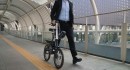 The Pop-Cycle bike features a sliding frame to get more compact dimensions