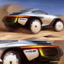 Porsche 90X(treme) and BMW Dee crossover CGI sketches by trav1s_yang