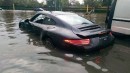 Porsche 911 caught by the flood
