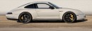 993 Porsche 911 becomes modern two-door Taycan GTS in rendering by spdesignsest