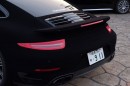 Porsche 911 with custom Musou Black paintjob