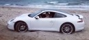 Porsche 911 stuck on the beach