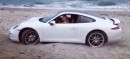 Porsche 911 stuck on the beach