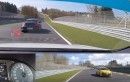 SEAT Leon Cupra chases Porsche 911 GT3 RS on Nurburgring