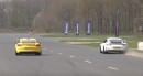 911 GT3 RS vs Cayman GT4 drag race