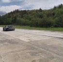 Porsche 918 Spyder sprinting on airfield